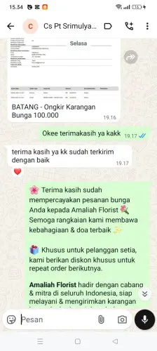 Testimonial Papan Bunga panyadap